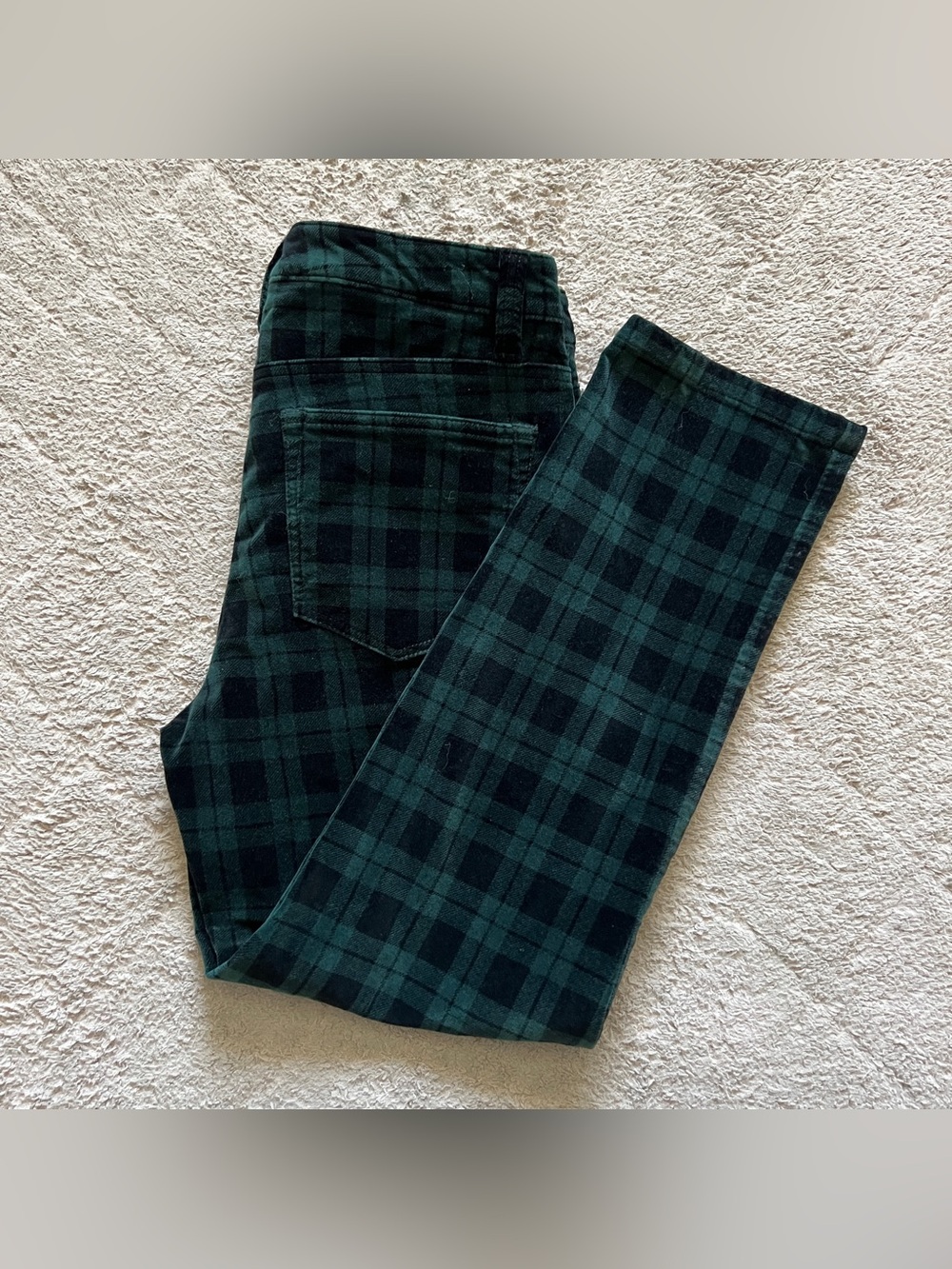 Talbots Velveteen Straight Leg Pants Cotton Velvet Preppy Old Money Plaid Sz 6P